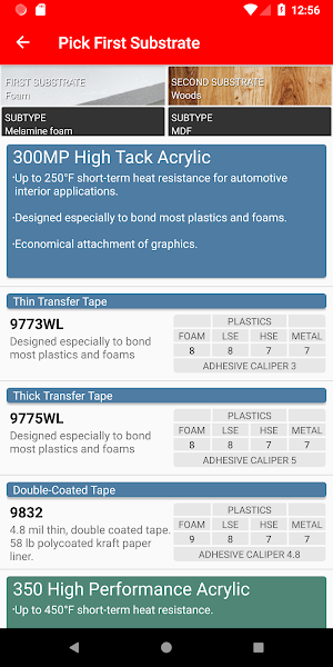 3M™ Thin Bonding Selector Screenshot 3