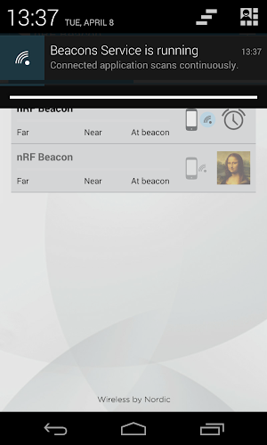 nRF Beacon Service Screenshot 1