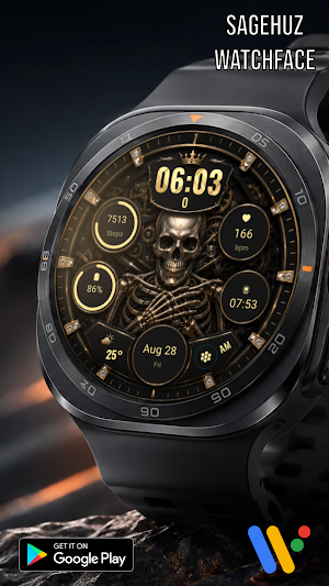 A141 Gold Skeleton Watchface Screenshot 0