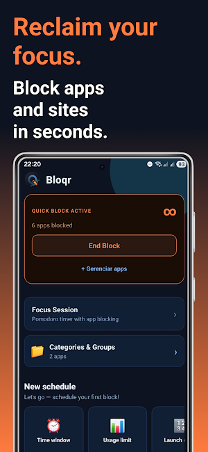 Bloqr - App & Website Blocker Screenshot 0