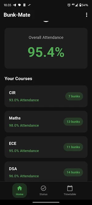BunkMate: Attendance Tracker Screenshot 0
