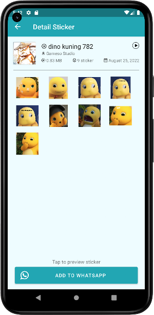 Dino Kuning Animated WASticker Screenshot 1