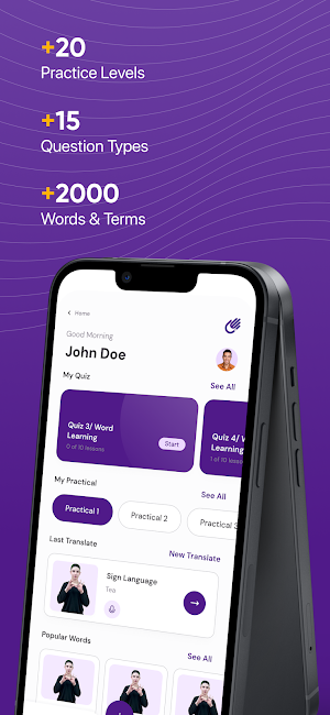 SignForDeaf Practice Screenshot 1