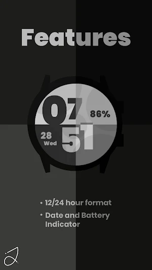 Simple Moved Watch Face Screenshot 1