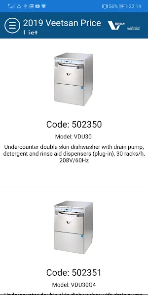 Veetsan Pricelist Screenshot 1