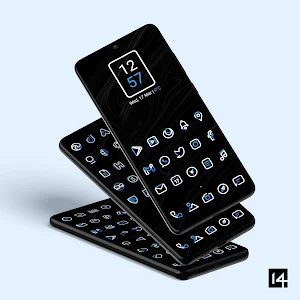Aline Blue: linear icon pack Screenshot 0