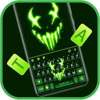 Neon Green Monster Keyboard Background