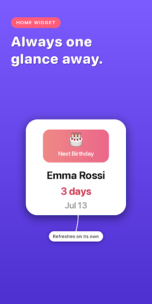 Birthday Anniversary Calendar Screenshot 1