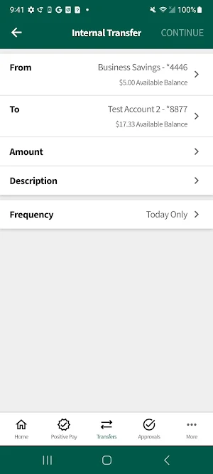 TB&T Treasury Management Screenshot 2