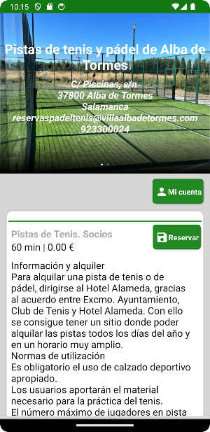 Reservas Alba de Tormes Screenshot 2