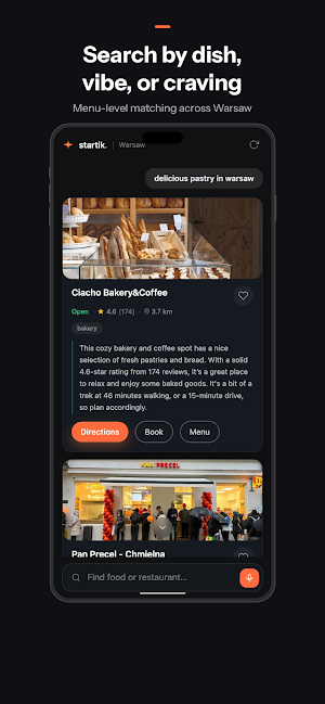 Startik - AI Restaurant Finder Screenshot 1