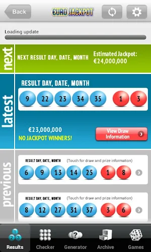 Lotto Results Screenshot 1