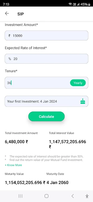 EMI Loan Calculator Screenshot 2