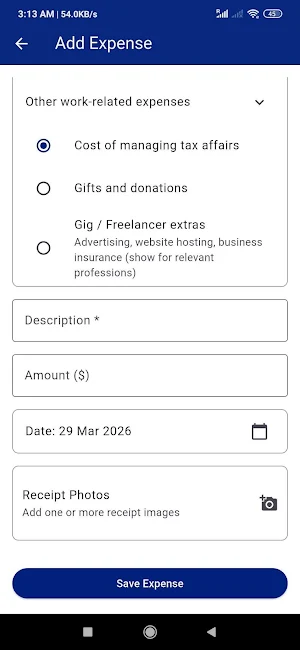 RefundMate Tax Expense Tracker Screenshot 3