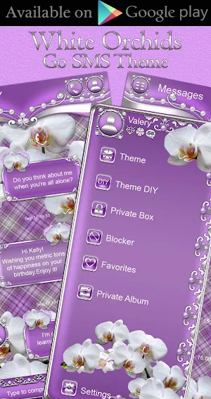 White Orchids Keyboard theme Screenshot 3