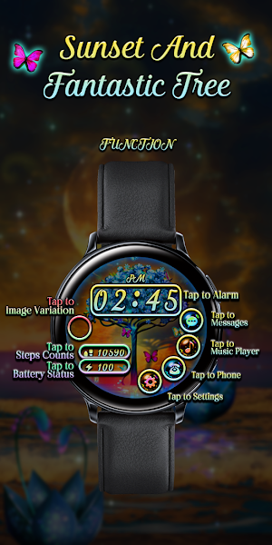 Sunset Fantasy Tree_Watchface Screenshot 1