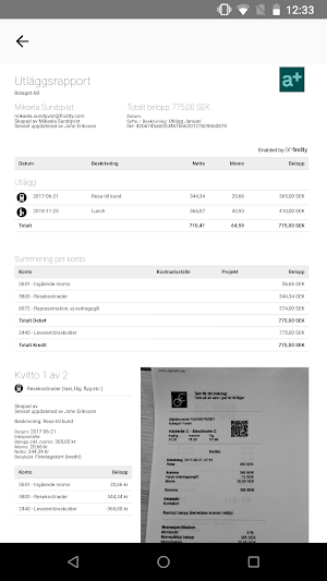 Accountor Expense Screenshot 2