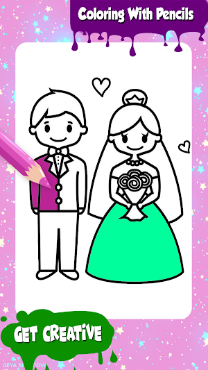 Wedding Glitter Coloring Pages & FireWorks Screenshot 3