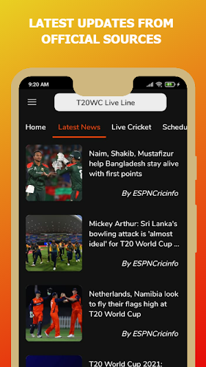 T20WC Live Line Screenshot 3