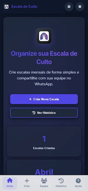 Gerador de Escala de Cultos Screenshot 1