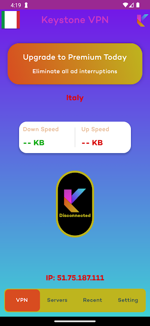 Keystone VPN: Essential Secure Screenshot 1