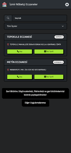 İzmir Nöbetçi Eczaneler Screenshot 1