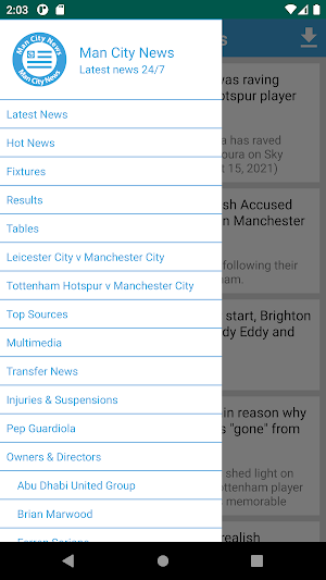 Manchester City Latest News Screenshot 1