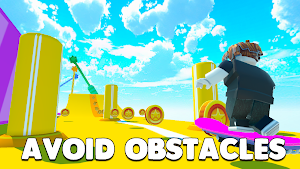 Obby Snowboard Parkour Racing Screenshot 1