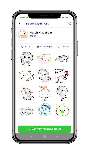 Peach Machi Cat WAStickerapps Screenshot 2