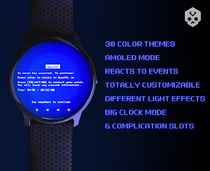 Blue Screen Watch Face Screenshot 0