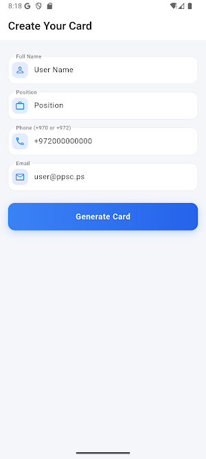PPSC Business Card Screenshot 0