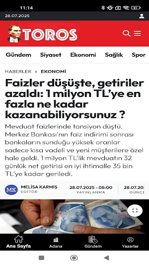 Adana Toros Gazetesi Screenshot 1