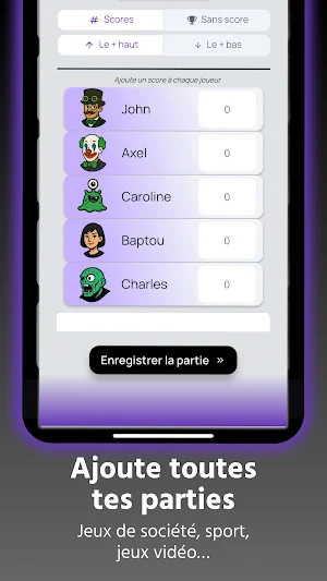 Suivi scores & compteur points Screenshot 2