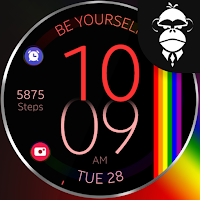 Rainbow digital watch face