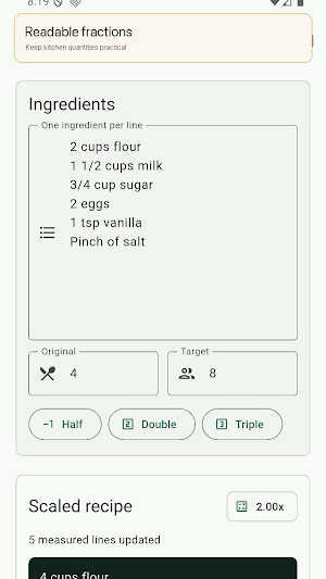 Recipe Scale Quick Screenshot 3