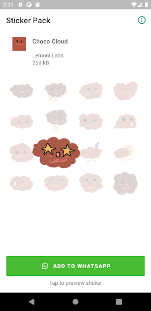 Choco Cloud Stickers Screenshot 1