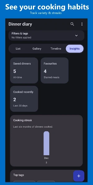 Dinner Diary - Meal&Recipe Log Screenshot 3