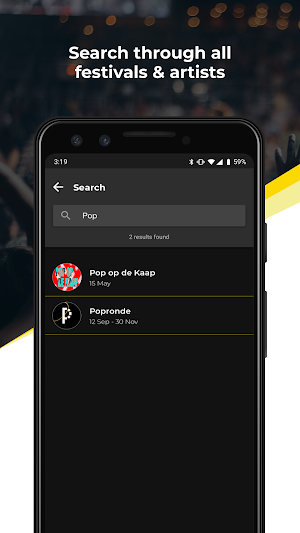TimeSquare - the app store for festival apps. Screenshot 1