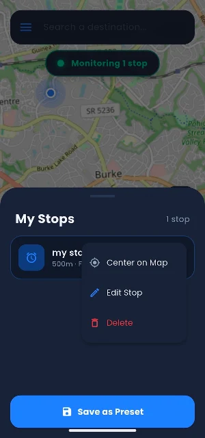 Transit Nap - GPS Alarm Screenshot 3
