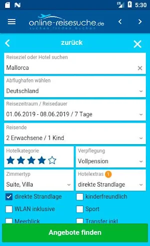 online-reisesuche Screenshot 3