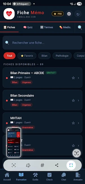 Fiche Mémo Ambulancier Screenshot 1