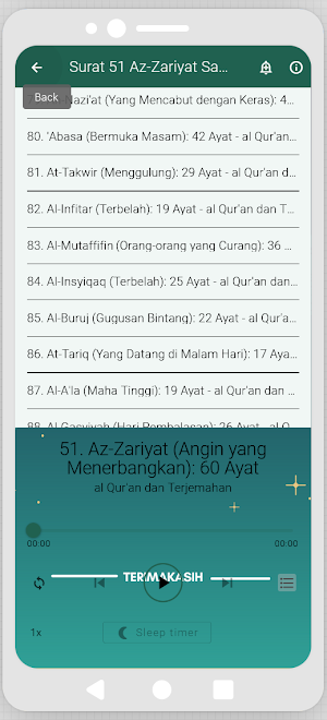 MP3 AL Quran Dan Terjemah-Nya Screenshot 3
