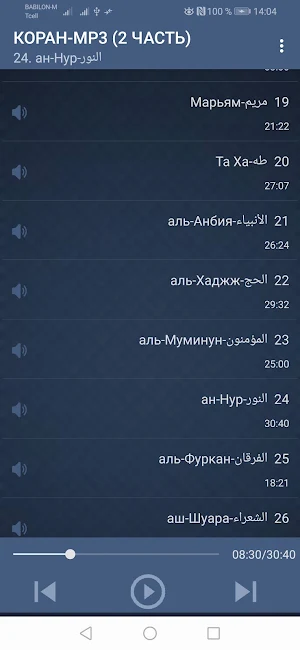 КОРАН-MP3. БЕСПЛАТНО И БЕЗ ИНТЕРНЕТА. 2 ЧАСТЬ. Screenshot 3