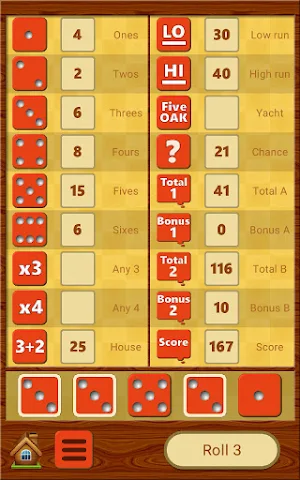 FiveOAK, yatzy dice game, tournament edition. Screenshot 0