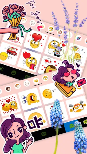 Spring Flowers Keyboard Background Screenshot 3