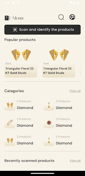 Jewellery E menu Screenshot 2