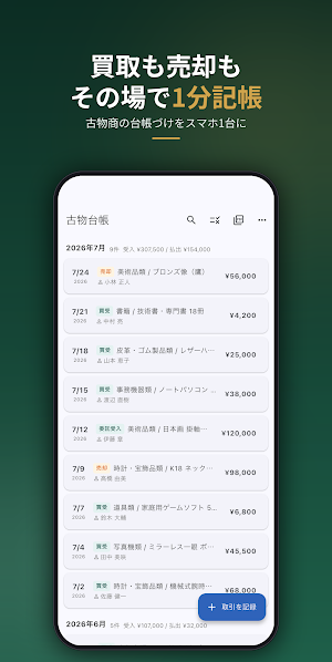 古物台帳 − 古物商の帳簿・記帳義務チェック Screenshot 0