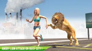 Angry Lion City Attack : Animal Hunting Simulator Screenshot 0