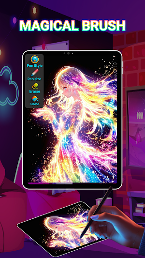 Neon Draw - Glow Art Drawing Screenshot 0