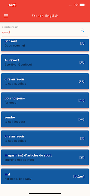 French English Dictionary Screenshot 2